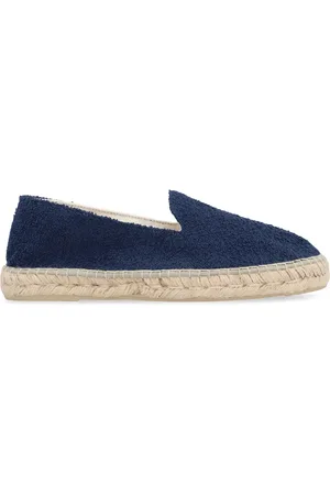 MANEBI Buty, Mężczyzna, Niebieski, 40 EU, Okrągły Nosek Espadryle z Kanwy