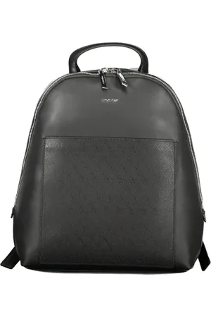 Calvin Klein Torebki, Kobieta, Czarny, ONE SIZE, Czarny Plecak Damski z Kontrastującymi Szczegółami