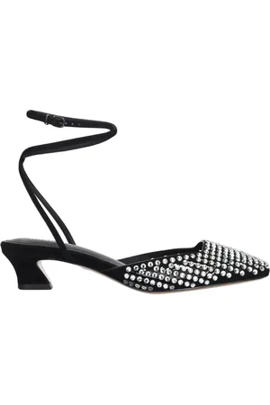 Lola Cruz Buty, Kobieta, Czarny, 41 EU, Czarne Skórzane Sandały z Brokatem