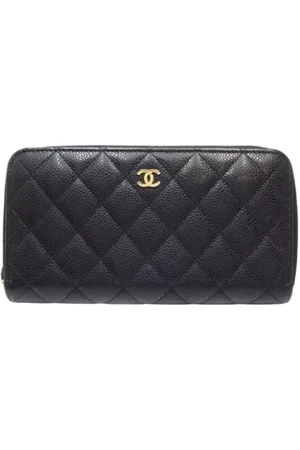 CHANEL Pre-owned, unisex, Czarny, ONE SIZE, Skóra, Pre-owned skórzane portfele