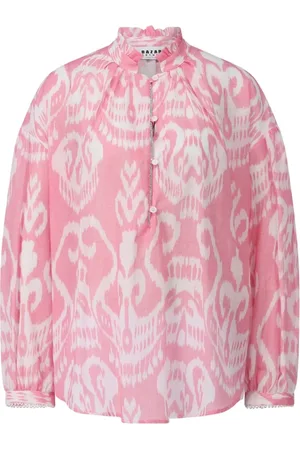 Bazar Deluxe Bluzki, Kobieta, Różowy, 2XS, Oversized Bluzka z Abstrakcyjnym Wzorem