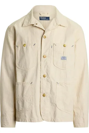 Ralph Lauren Kurtki, Mężczyzna, Biały, L, Biała Kurtka z Kieszeniami