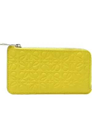 Loewe Pre-owned, Kobieta, Żółty, ONE SIZE, Skóra, Pre-owned skórzane portfele