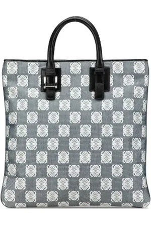 Loewe Pre-owned, Kobieta, Szary, ONE SIZE, Skóra, Pre-owned Canvas totes