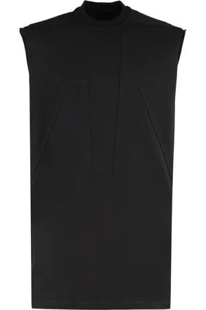 Rick Owens Koszulki, Mężczyzna, Czarny, XL, Ryflowany Bawełniany Top