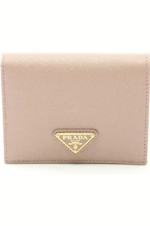 Prada Pre-owned, Kobieta, Beżowy, ONE SIZE, Skóra, Pre-owned skórzane portfele