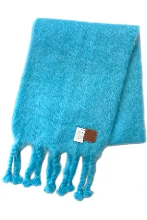 Loewe Pre-owned, Kobieta, Niebieski, ONE SIZE, Wełna, Pre-owned Wool scarves
