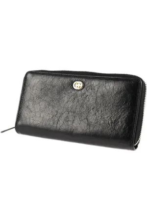 Gucci Pre-owned, Kobieta, Czarny, ONE SIZE, Skóra, Pre-owned skórzane portfele