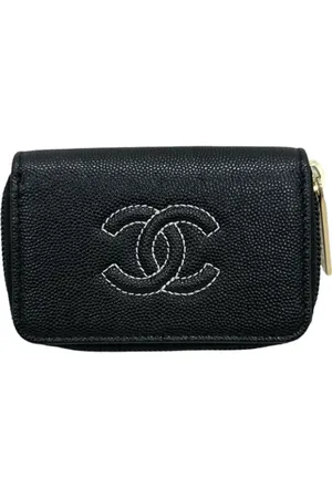 CHANEL Pre-owned, Kobieta, Czarny, ONE SIZE, Skóra, Pre-owned skórzane portfele