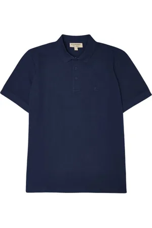 Burberry Koszulki, Mężczyzna, Niebieski, XL, Granatowy Bawełniany Polo Shirt