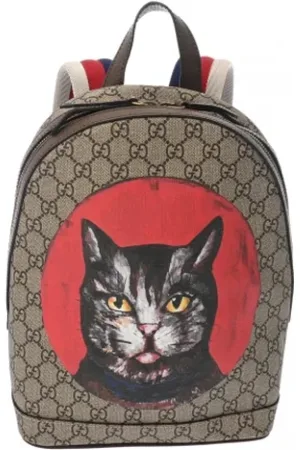 Gucci Pre-owned, Kobieta, brązowy, ONE SIZE, Len, Pre-owned Fabric gucci-bags