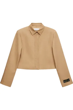 Msgm Kurtki, Kobieta, Beżowy, S, Beżowa Kurtka dla Stylowego Wyglądu