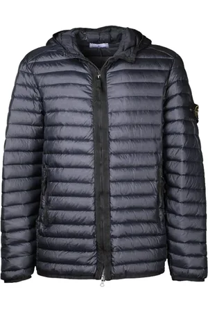 Stone Island Kurtki, Mężczyzna, Niebieski, L, Nylon, Niebieska Puchowa Kurtka dla Mężczyzn