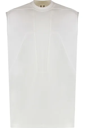 Rick Owens Koszulki, Mężczyzna, Biały, XS, Ryflowany Bawełniany Top