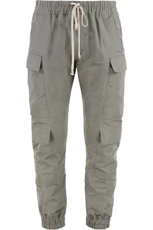 Rick Owens Spodnie, Mężczyzna, Szary, S, Spodnie Cargo z Wieloma Kieszeniami