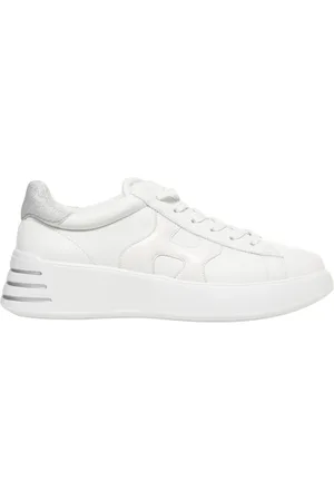 Hogan Buty, Kobieta, Biały, 38 EU, Białe Sneakersy z Brokatowymi Akcentami