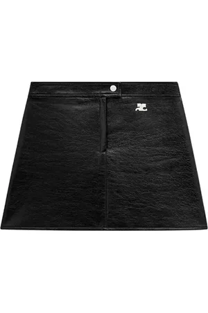 Courrèges Spódnice, Kobieta, Czarny, S, Vinyl Mini Skirt