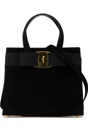 Salvatore Ferragamo Pre-owned, Kobieta, Czarny, ONE SIZE, Skóra, Pre-owned Suede handbags
