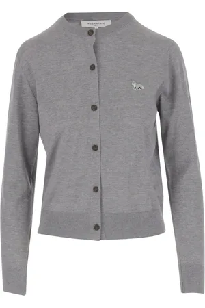Maison Kitsuné Swetry, Kobieta, Szary, S, Sweter z Lisem z Wełny