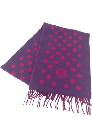 Loewe Pre-owned, Kobieta, Fioletowy, ONE SIZE, Wełna, Pre-owned Wool scarves