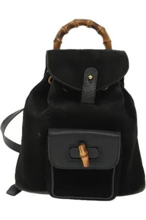 Gucci Pre-owned, Kobieta, Czarny, ONE SIZE, Zamsz, Pre-owned Suede backpacks
