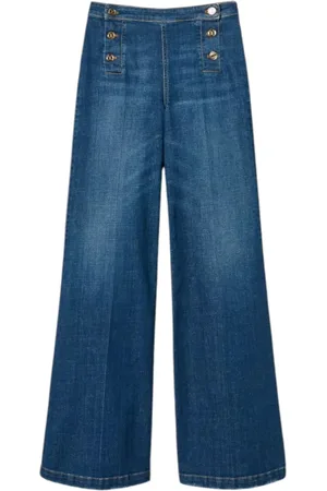 Twin-Set Jeansy, Kobieta, Niebieski, W26, Niebieskie Spodnie dla Kobiet