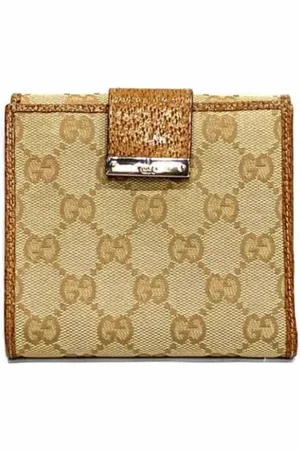 Gucci Pre-owned, Kobieta, Beżowy, ONE SIZE, Pre-owned portfele płócienne