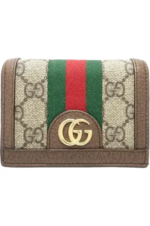 Gucci Pre-owned, Kobieta, Beżowy, ONE SIZE, Skóra, Pre-owned portfele płócienne