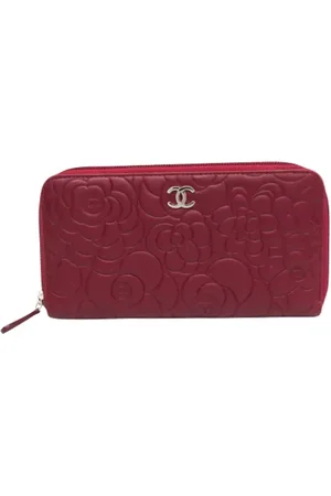 CHANEL Pre-owned, Kobieta, Czerwony, ONE SIZE, Skóra, Pre-owned skórzane portfele