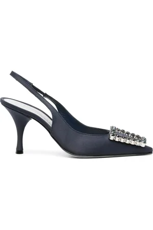 ROBERTO FESTA Buty, Kobieta, Niebieski, 40 EU, Granatowy Satynowy Slingback Obcasy