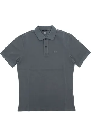 C.P. Company Koszulki, Mężczyzna, Szary, 2XL, Szara Polo Krótki Rękaw T-shirty