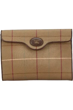 Burberry Pre-owned, Kobieta, Beżowy, ONE SIZE, Skóra, Pre-owned Canvas clutches