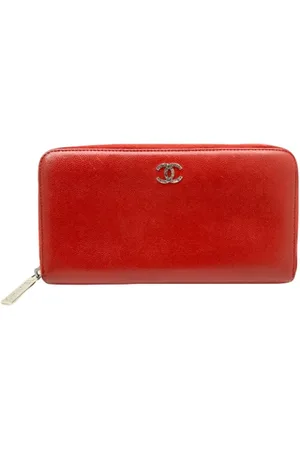CHANEL Pre-owned, Kobieta, Czerwony, ONE SIZE, Skóra, Pre-owned skórzane portfele