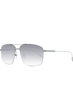 Ermenegildo Zegna Akcesoria, Mężczyzna, Szary, ONE SIZE, Szare Okulary w Stylu Awiatorem
