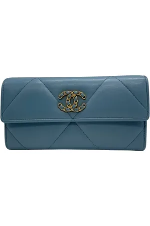 CHANEL Pre-owned, Kobieta, Niebieski, ONE SIZE, Skóra, Pre-owned skórzane portfele