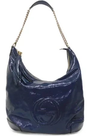 Gucci Pre-owned, Kobieta, Niebieski, ONE SIZE, Skóra, Pre-owned skórzane torby na ramię