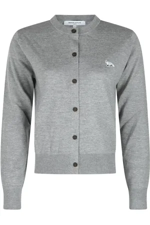 Maison Kitsuné Swetry, Kobieta, Szary, XS, Szara Wełniana Sweter