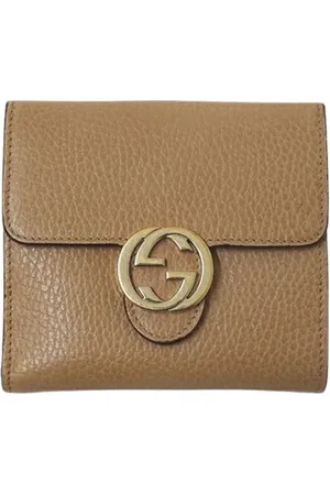 Gucci Pre-owned, Kobieta, Beżowy, ONE SIZE, Skóra, Pre-owned skórzane portfele