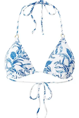 Melissa Odabash Stroje kąpielowe, Kobieta, Niebieski, M, Niebieski Bikini z Liściem i Złotymi Ozdobami