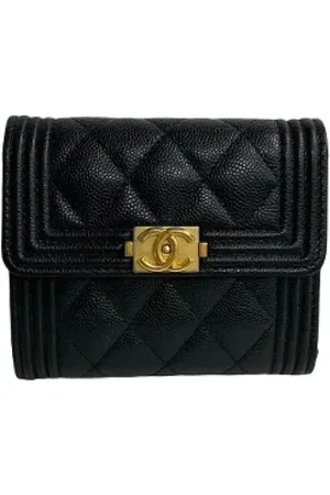 CHANEL Pre-owned, Kobieta, Czarny, ONE SIZE, Skóra, Pre-owned skórzane portfele