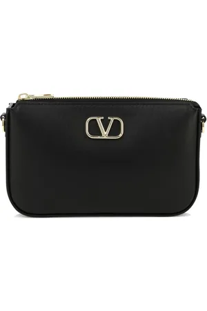 VALENTINO GARAVANI Torebki, Kobieta, Czarny, ONE SIZE, Skóra, Skórzana torebka na ramię z logo V