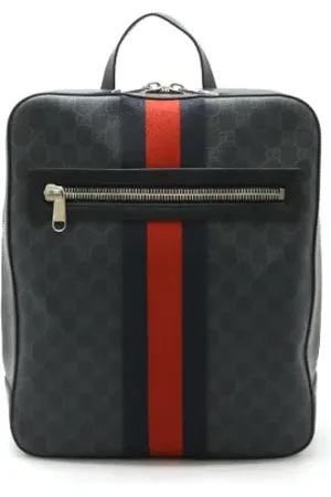 Gucci Pre-owned, Kobieta, Szary, ONE SIZE, Skóra, Pre-owned Canvas backpacks