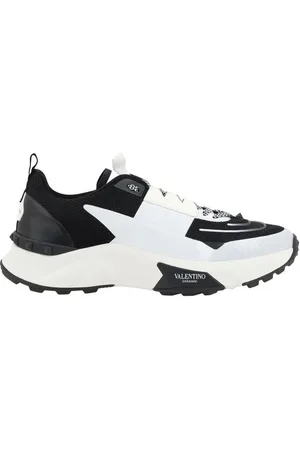 VALENTINO GARAVANI Buty, Mężczyzna, Biały, 44 EU, Len, Skórzane Sneakersy z Ikonicznymi Szczegółami