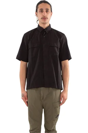 C.P. Company Koszule, Mężczyzna, Czarny, XL, Ripstop Boxy Short Sleeve Shirt