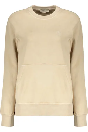 HERNO Bluzy, Kobieta, Beżowy, S, Haftowany bawełniany sweter z ściągaczami