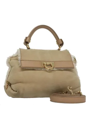 Salvatore Ferragamo Pre-owned, Kobieta, Beżowy, ONE SIZE, Pre-owned Canvas handbags