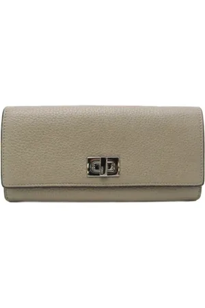 Fendi Pre-owned, Kobieta, Beżowy, ONE SIZE, Skóra, Pre-owned skórzane portfele