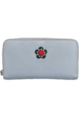 Fendi Pre-owned, Kobieta, Niebieski, ONE SIZE, Skóra, Pre-owned skórzane portfele