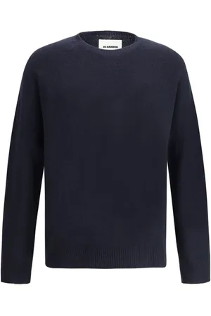 Jil Sander Swetry, Mężczyzna, Niebieski, S, Bezszwowy Sweter z Wełny z Monochromatycznym Wzorem
