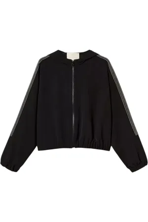 Twin-Set Bluzy, Kobieta, Czarny, S, Czarne Płaszcze dla Kobiet